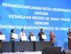 Pemkab Sidoarjo Bersama Kabupaten Kota di Jatim Tandatangani Nota Kesepakatan Restorative Justice dan Kesepakatan Bersama Pembangunan Daerah